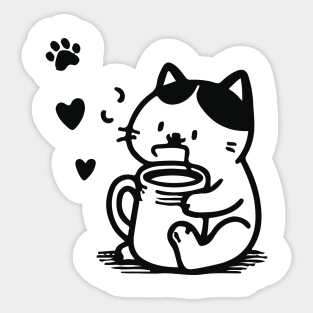 eating cat Sticker